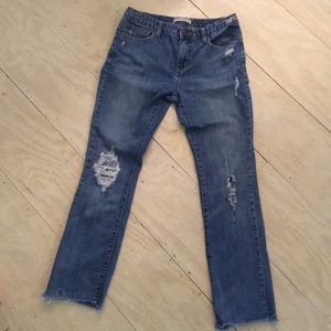 Free people distressed straight leg jeans